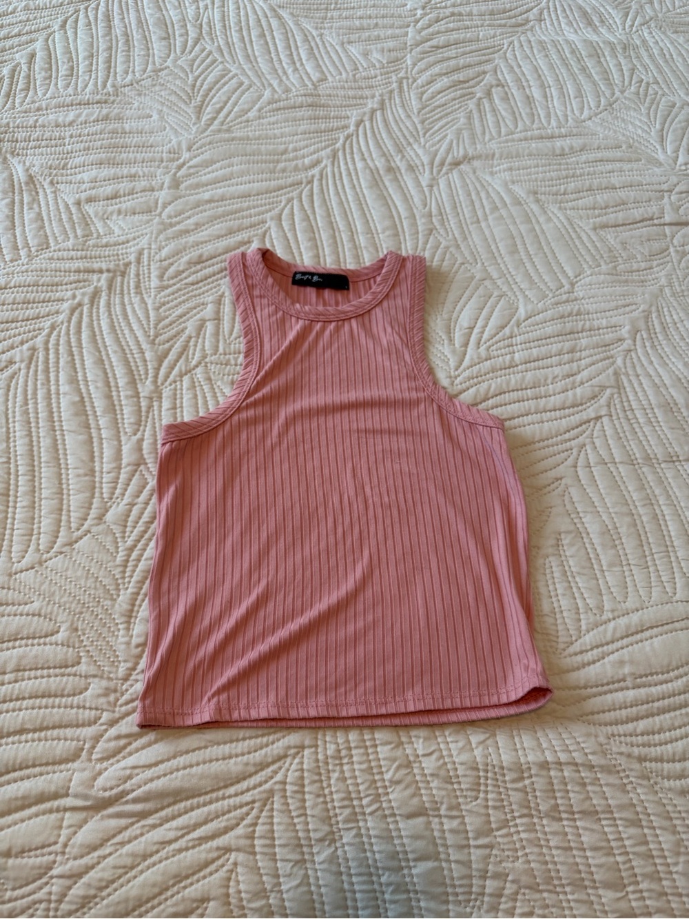 Ribbed Sleeveless Crop Top in Dusty Rose